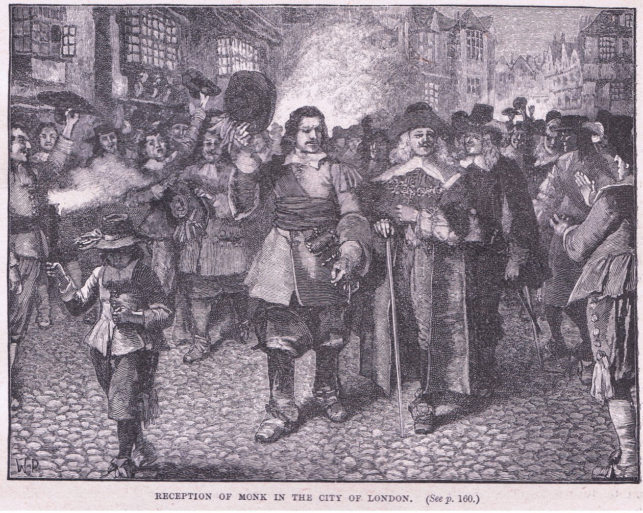 Recepção de Monge na cidade de Londres AD 1659 de Walter Stanley Paget