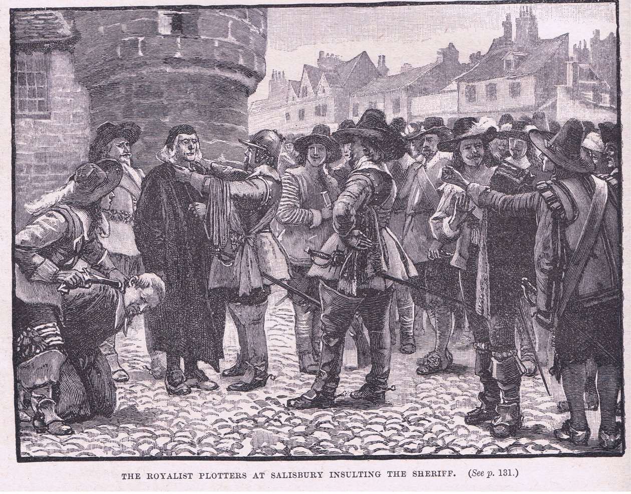 Os partidários monarquistas de Salisbury insultam o xerife em 1655 dC de Walter Stanley Paget