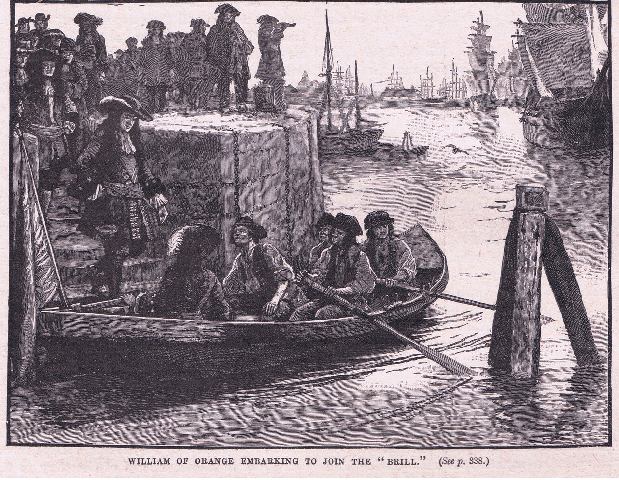 Guilherme de Orange embarcando para se juntar ao Brill AD 1688 de Walter Stanley Paget