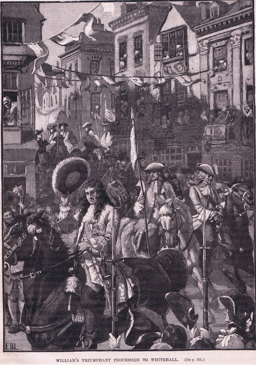 Williams procissão triunfante para Whitehall AD 1697 de Walter Stanley Paget