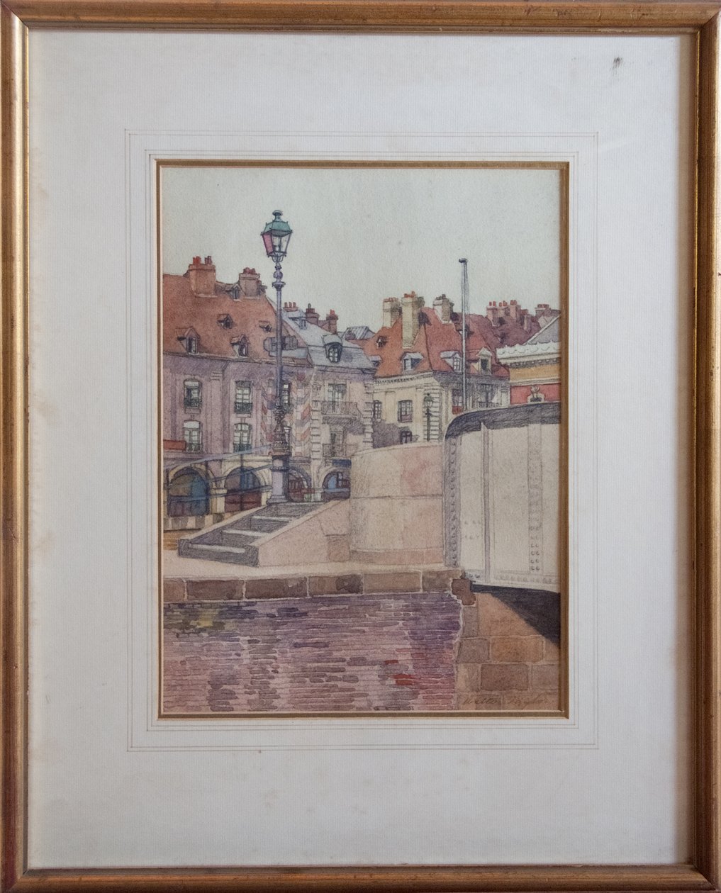 Quai Duquesne, Dieppe (caneta e tinta com wc no papel) de Walter Taylor