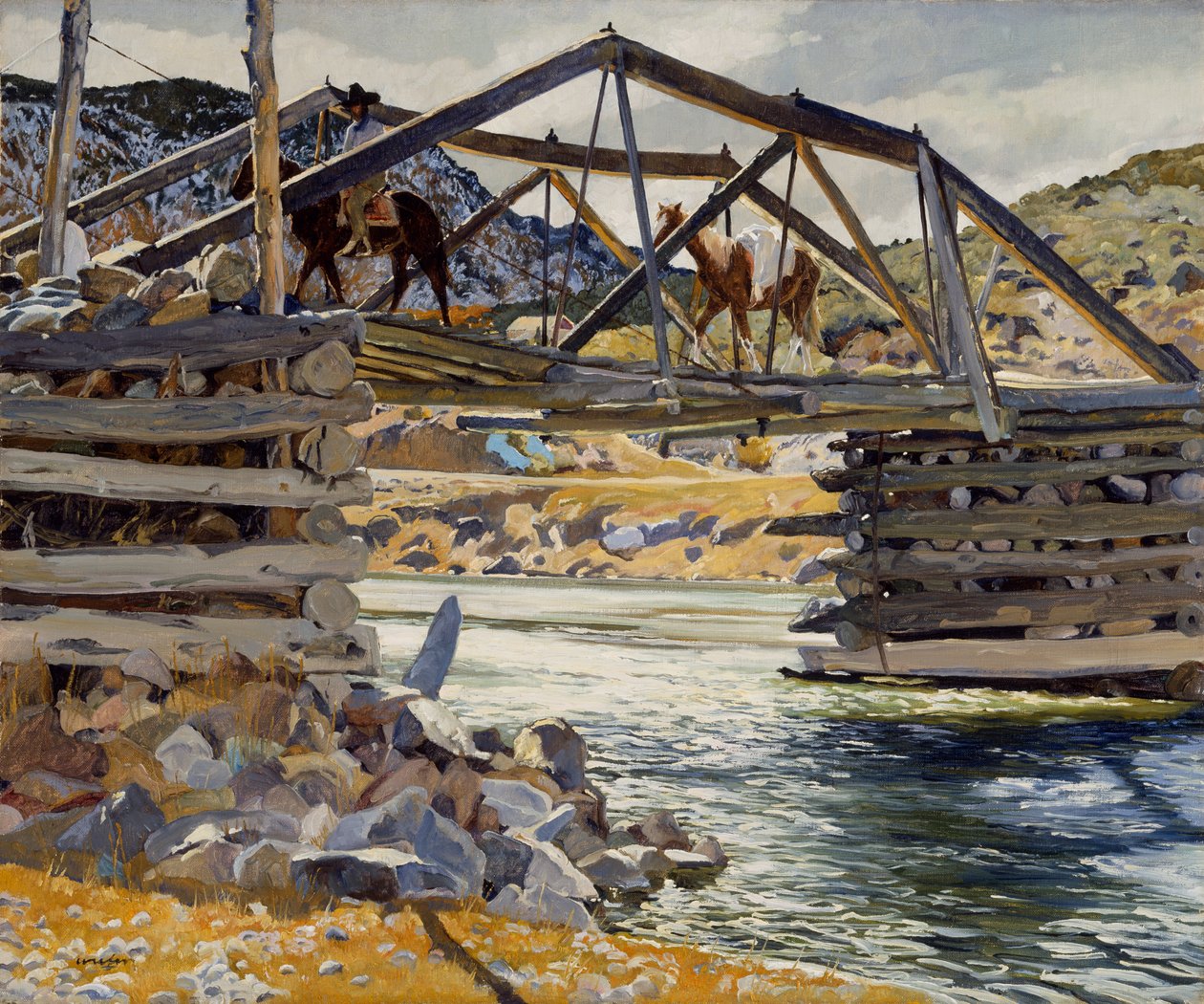 Crossing the Rio Grande, c.1914-31  de Walter Ufer