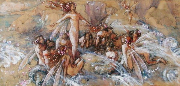 A Festival (lápis, aguarela e guache sobre papel) de Walter A. E. (attr.to) Russell