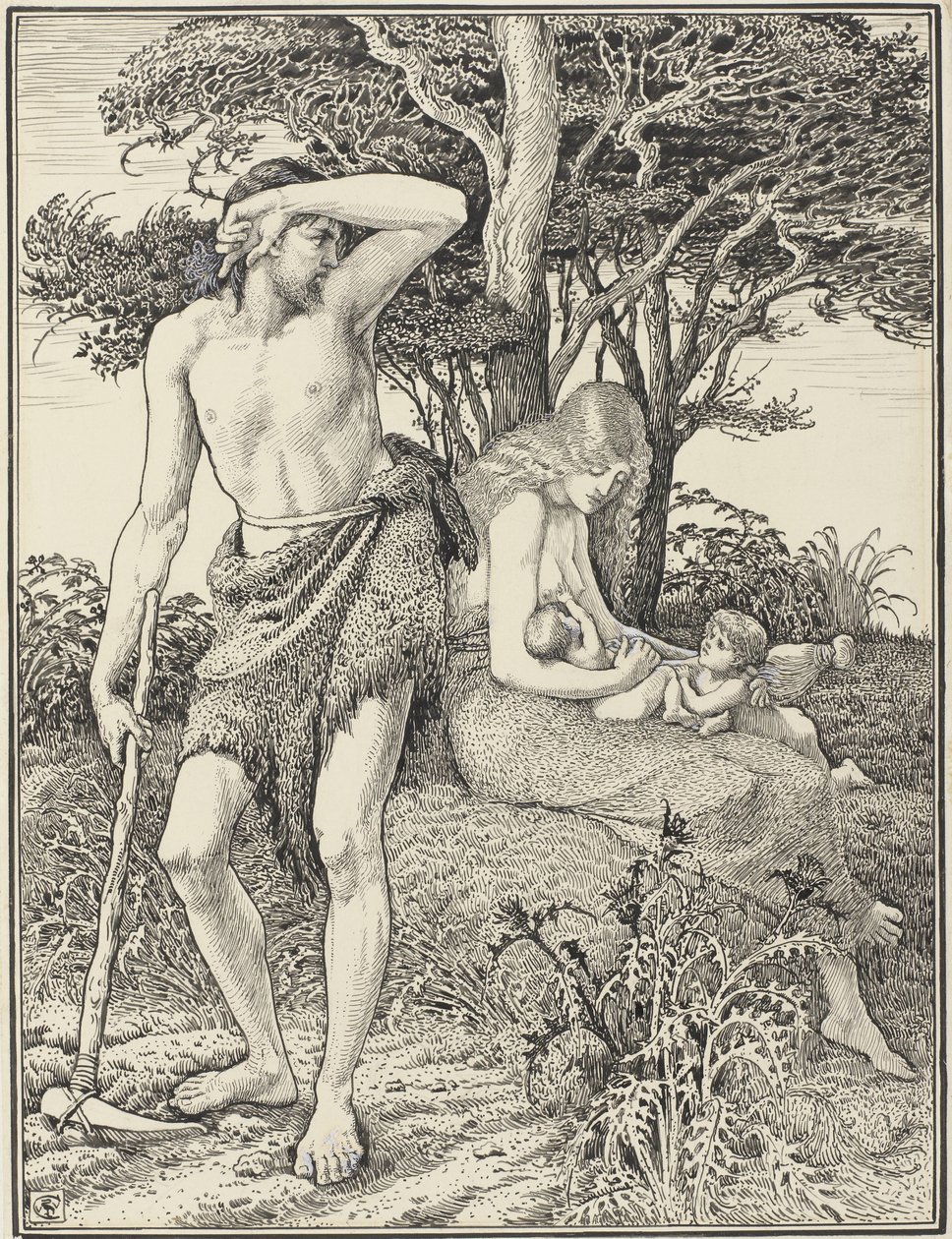 Adão e Eva de Walter Crane (signed by artist)
