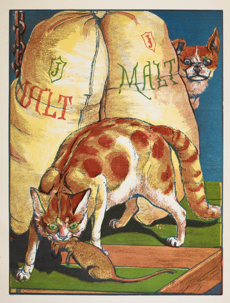 Um gato a matar um rato de Walter Crane