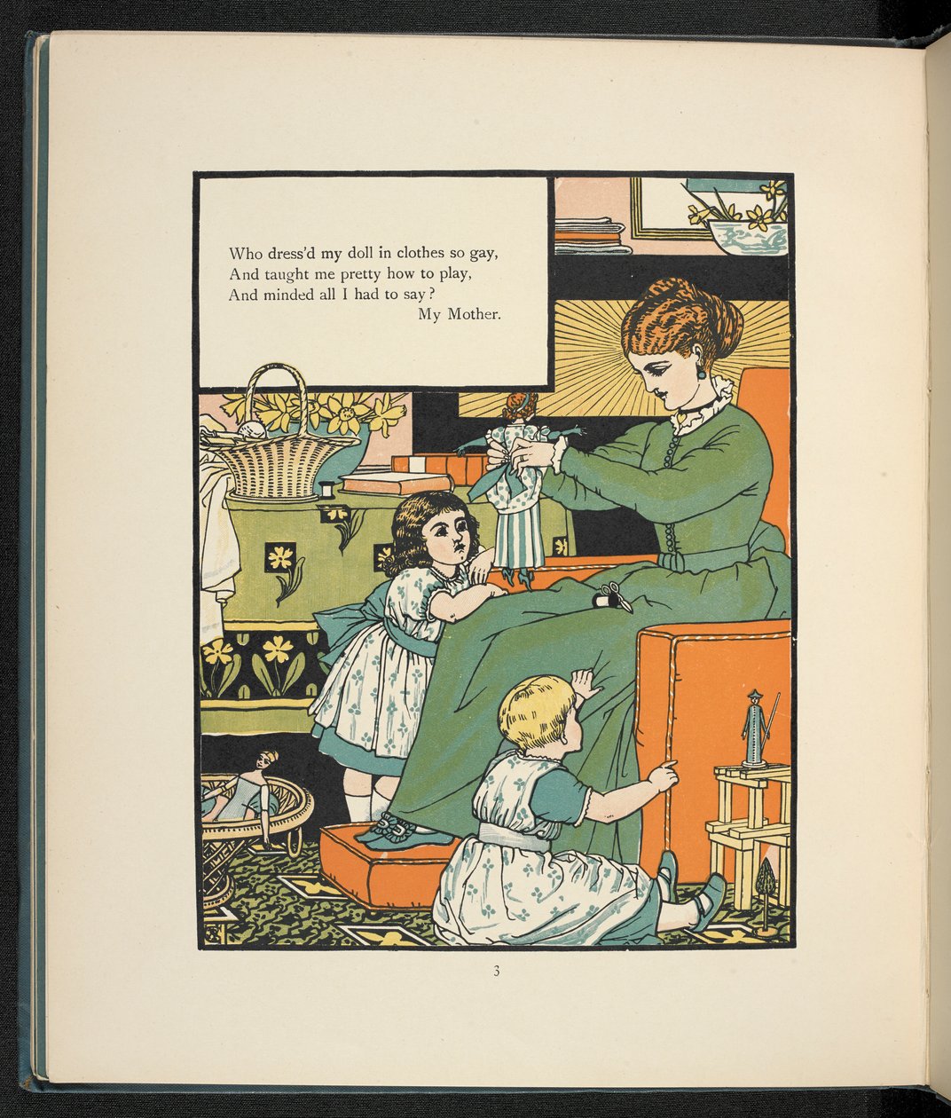 Uma mãe com os seus filhos. de Walter Crane