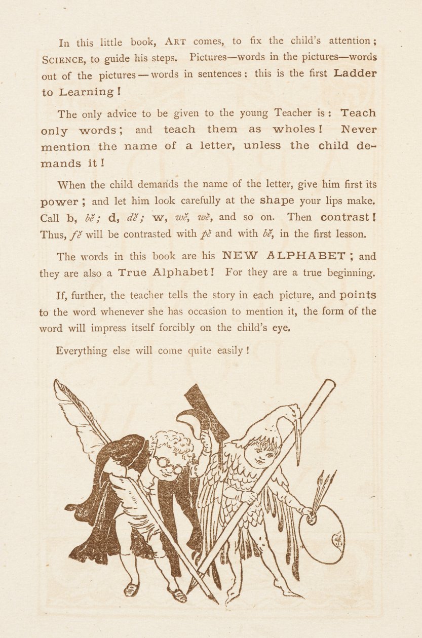 Aconselhar sobre o ensino do alfabeto. O Primário Dourado. de Walter Crane