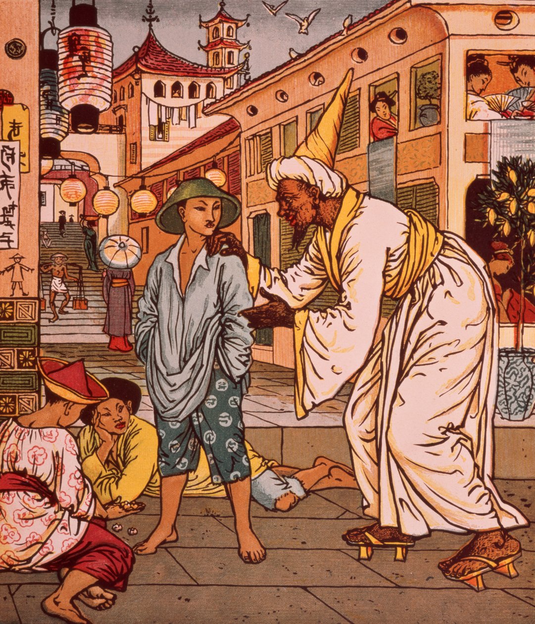 Livro de imagens de Aladim, Arabian Nights de Walter Crane