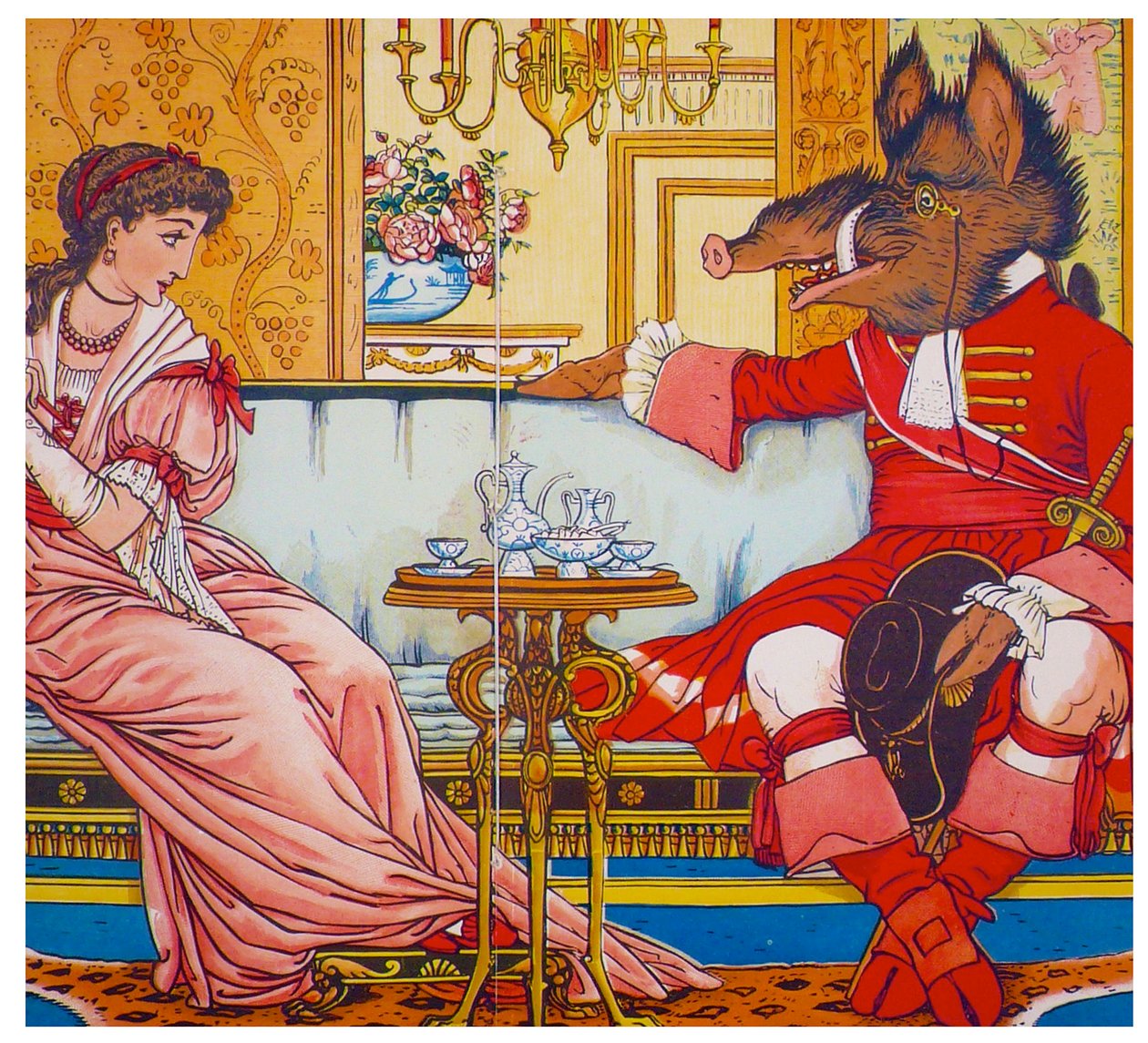 A Bela e a Fera, 1874 de Walter Crane