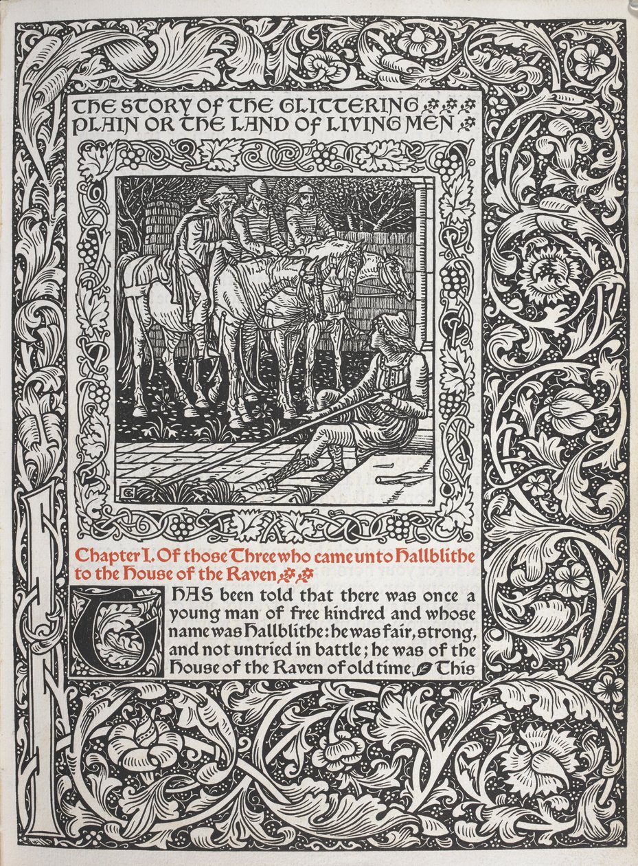 Capítulo I. Dos três que vieram para Hallblithe, para a casa do Corvo. de Walter Crane