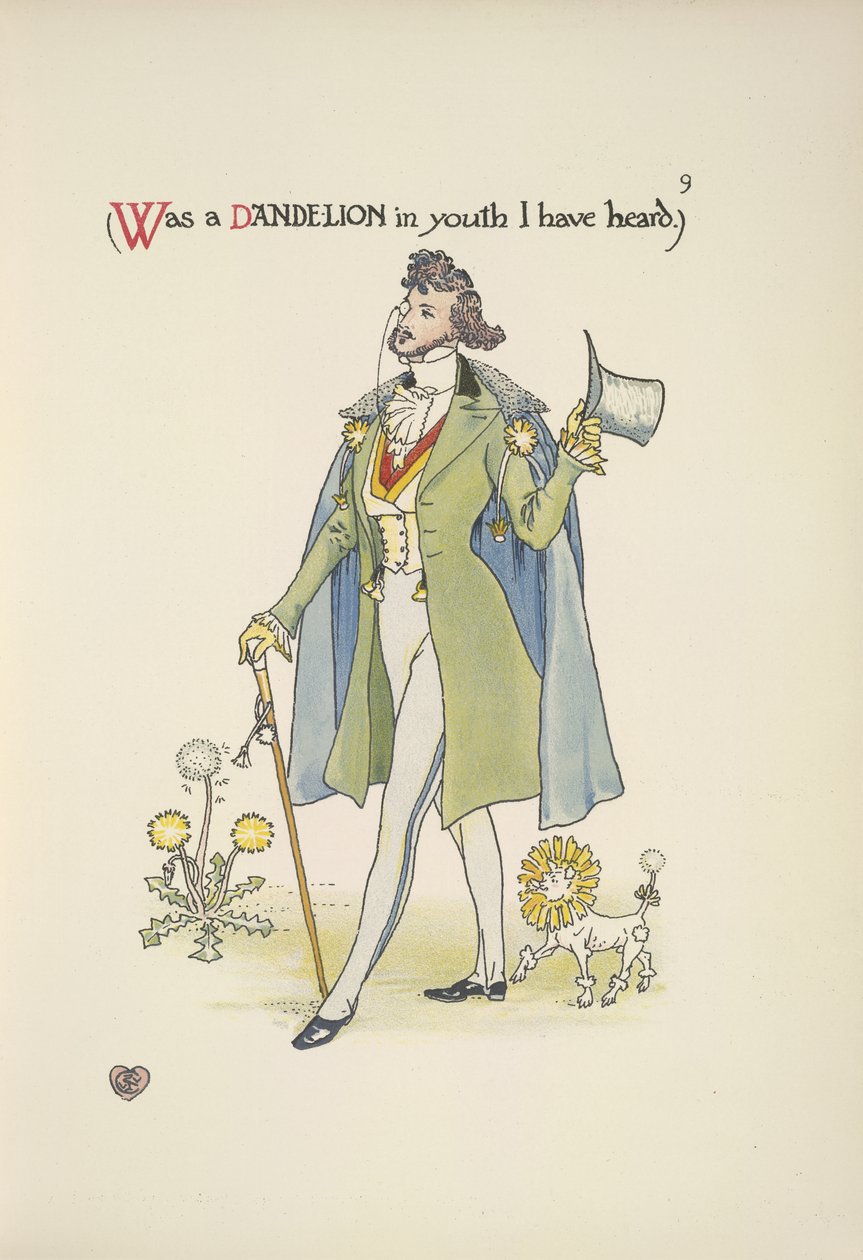Dente-de-leão. Um jovem bem vestido de Walter Crane