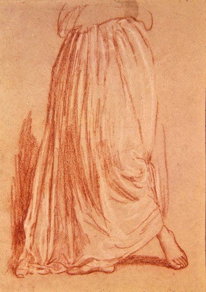 Estudos de figuras (3 desenhos) (giz sobre papel) de Walter Crane