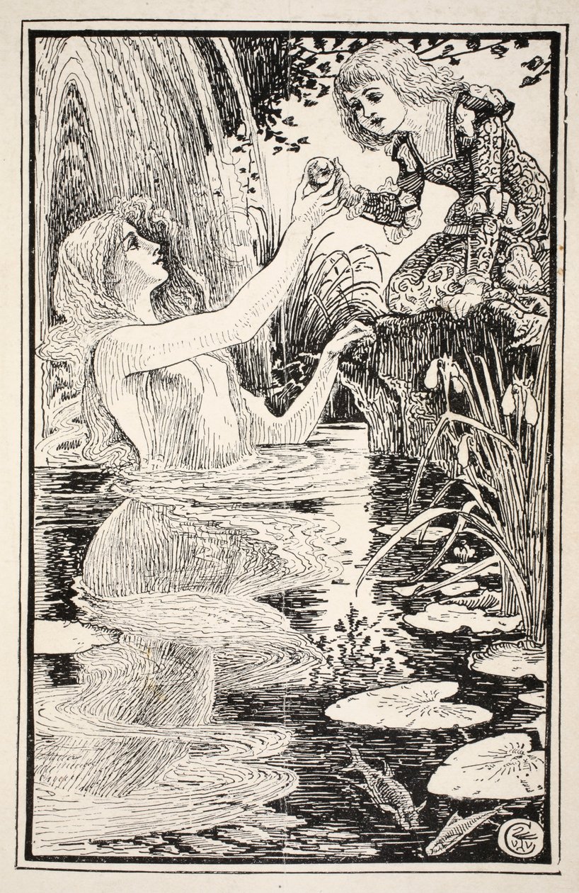 &39;Estou aqui querida pequenina - eu sou sua própria madrinha&39;, disse a ilustração Nix-lady, de &39;Folk and Fairy Tales&39;, de Mrs. Burton Harrison, 1885 de Walter Crane