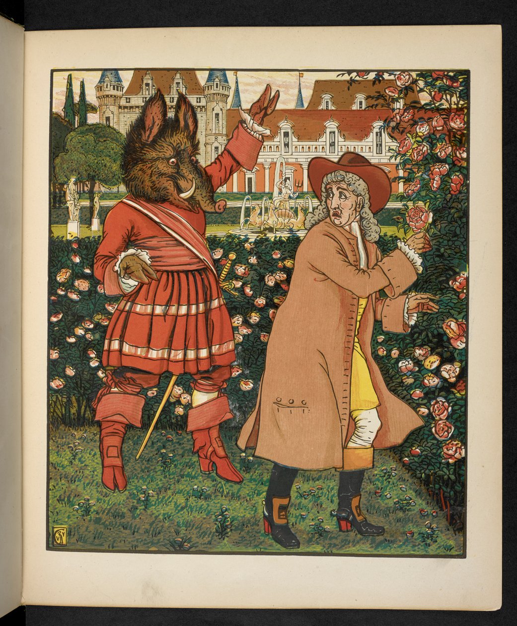 Ilustração para a Bela e a Besta. de Walter Crane