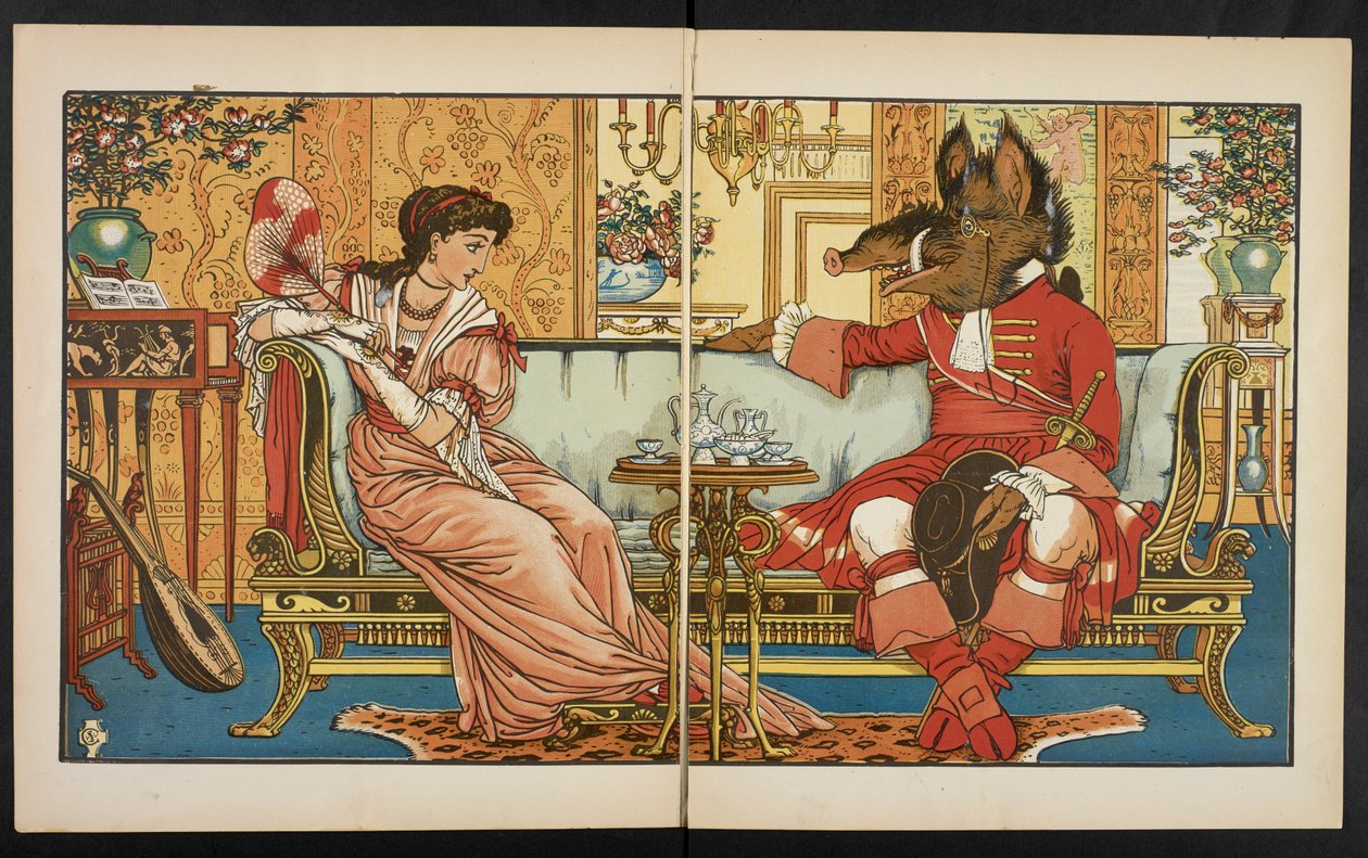 Ilustração para a Bela e a Besta. de Walter Crane
