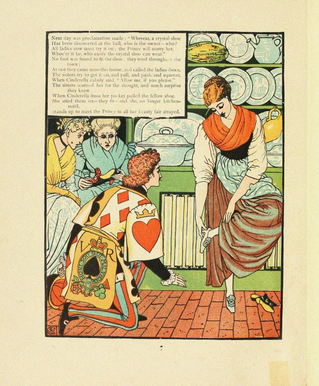 Ilustração para o conto de fadas Cinderela de Walter Crane