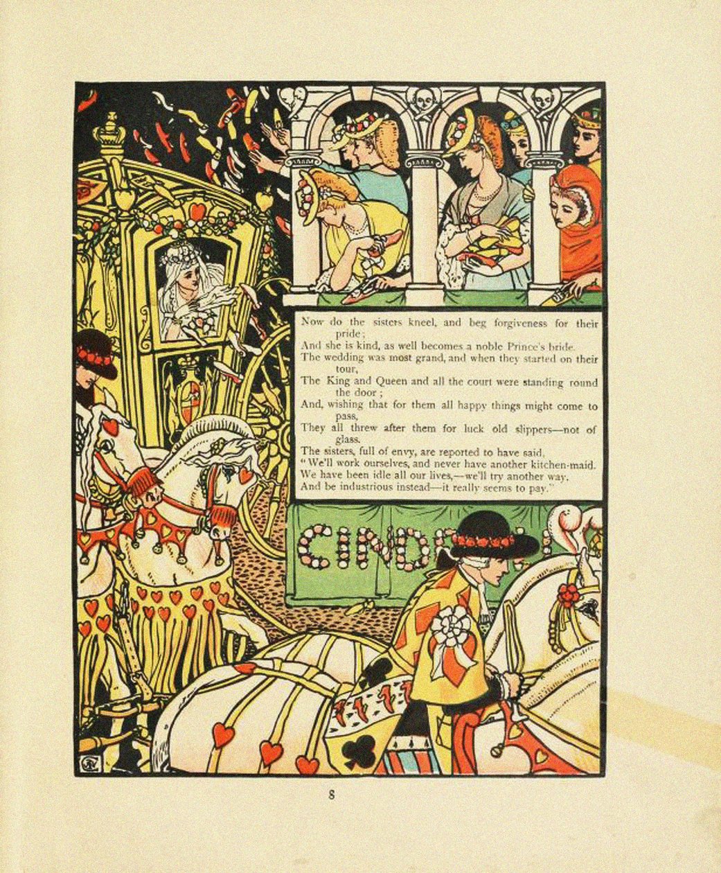 Ilustração para o conto de fadas Cinderela de Walter Crane