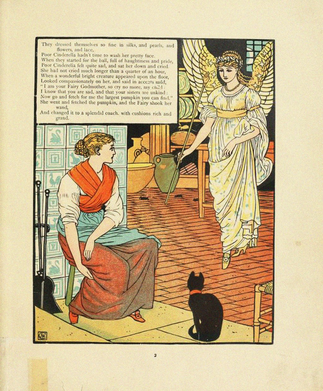 Ilustração para o conto de fadas Cinderela de Walter Crane