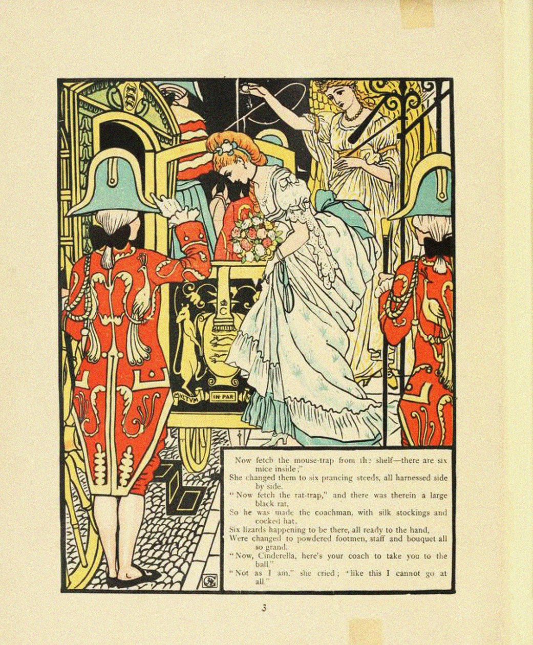 Ilustração para o conto de fadas Cinderela de Walter Crane