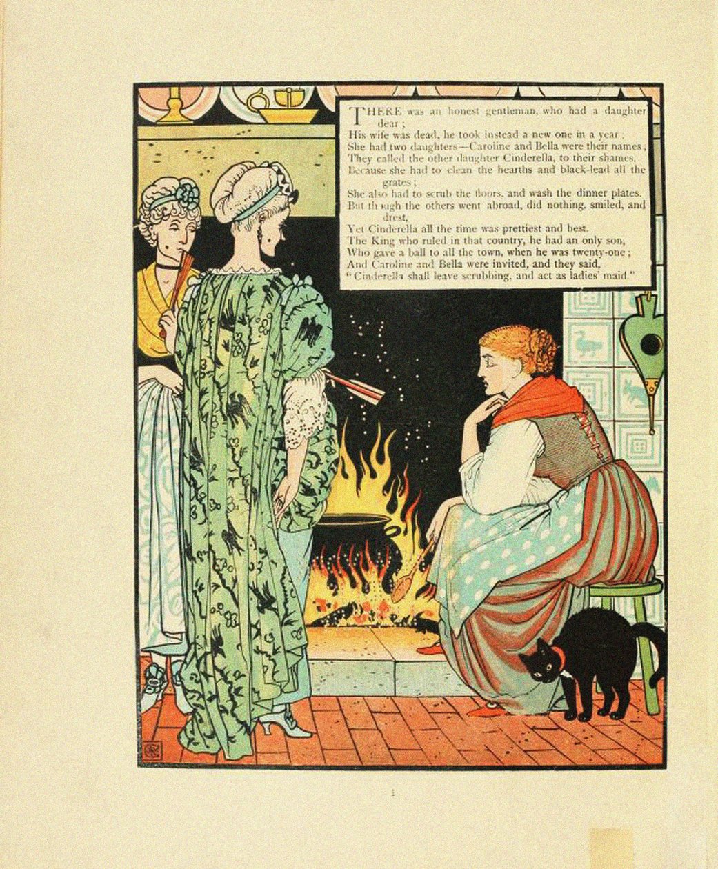 Ilustração para o conto de fadas Cinderela de Walter Crane