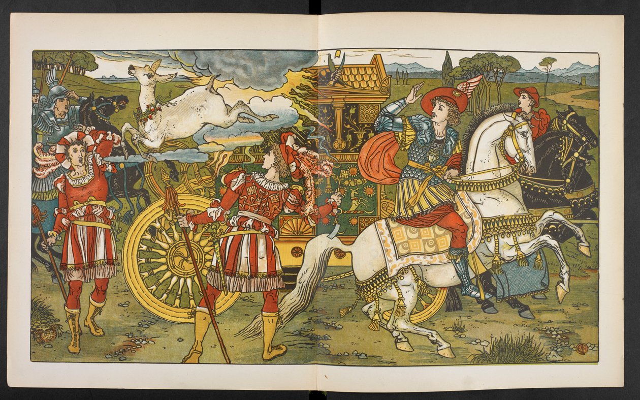 Ilustração para o traseiro na madeira. de Walter Crane