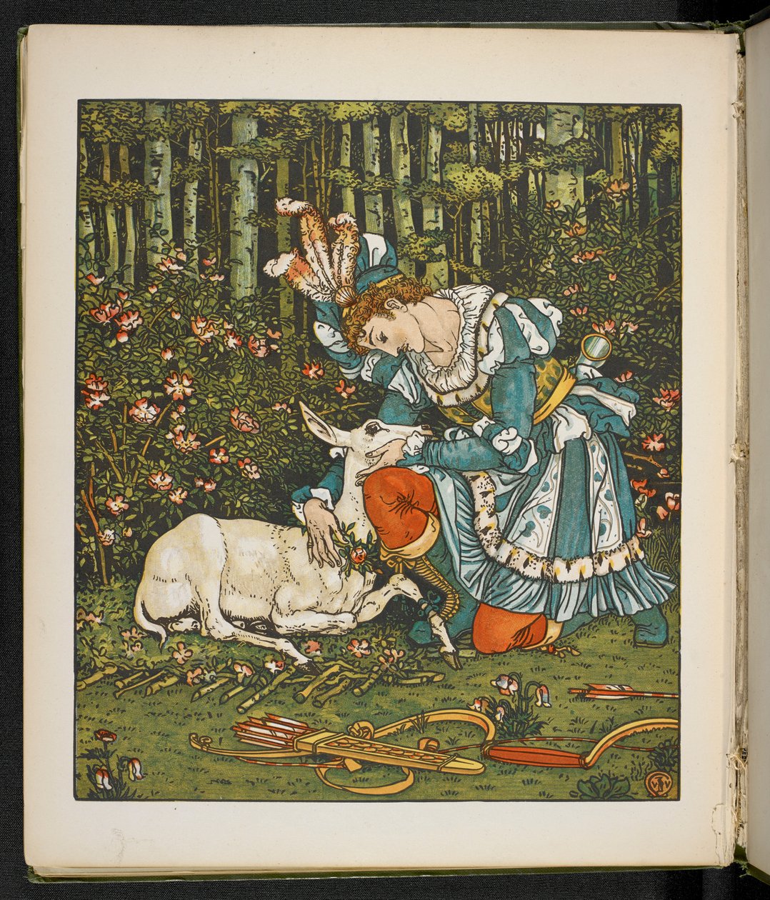 Ilustração para a história, o Traseiro na madeira. de Walter Crane