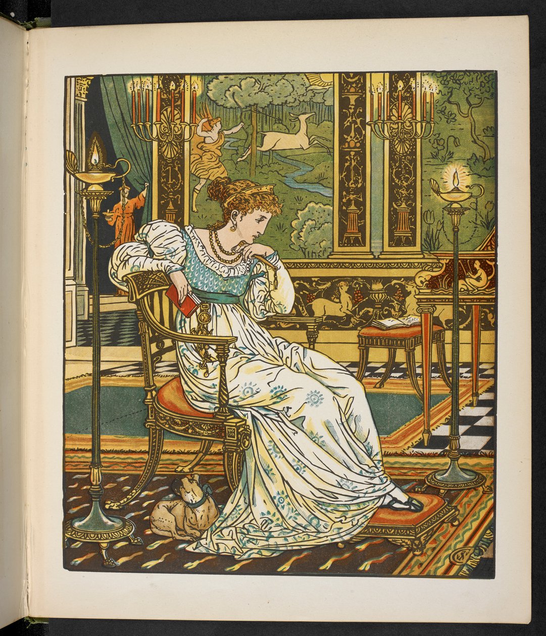 Ilustração para a história, o Traseiro na madeira. de Walter Crane