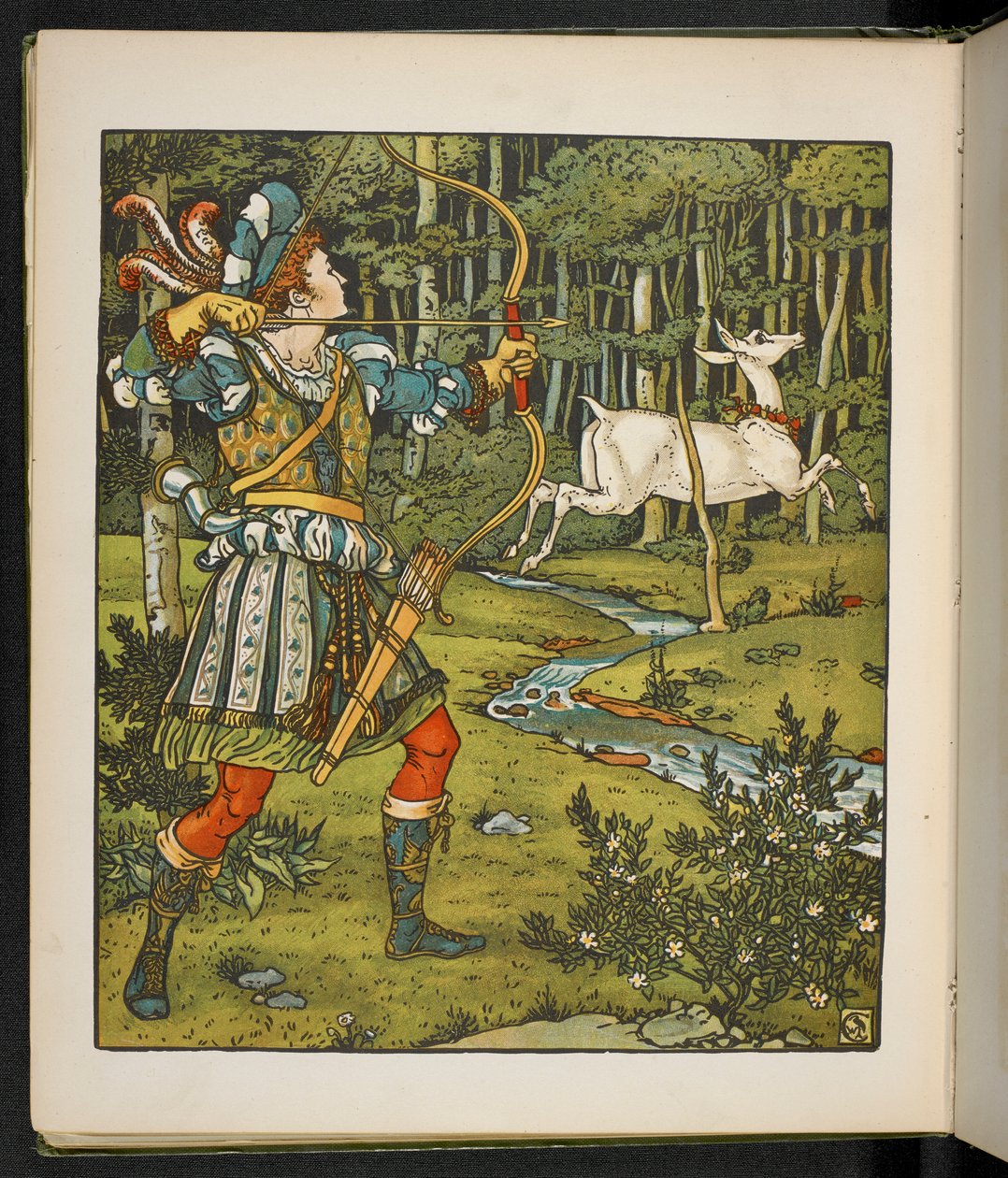 Ilustração para a história, o Traseiro na madeira. de Walter Crane