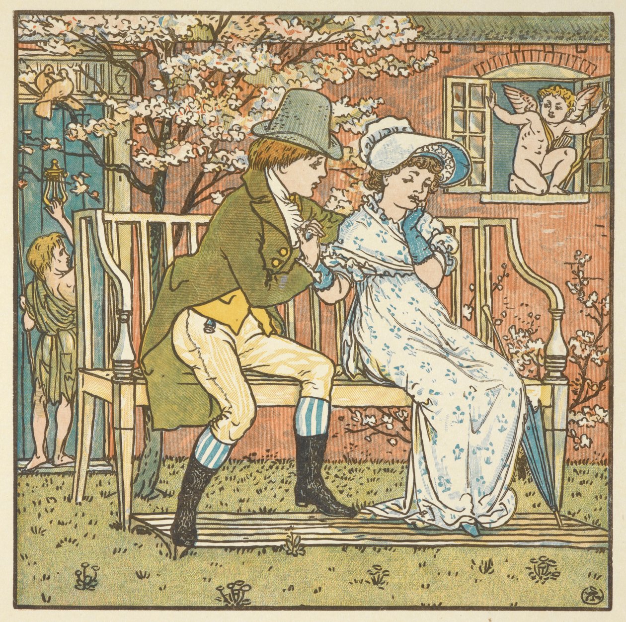 "Pequeno homem e criada". de Walter Crane