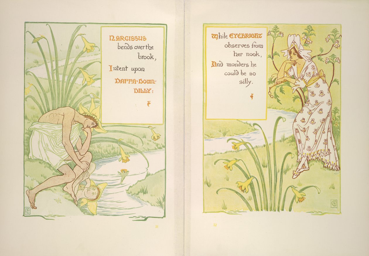 Narciso e olho direito de Walter Crane