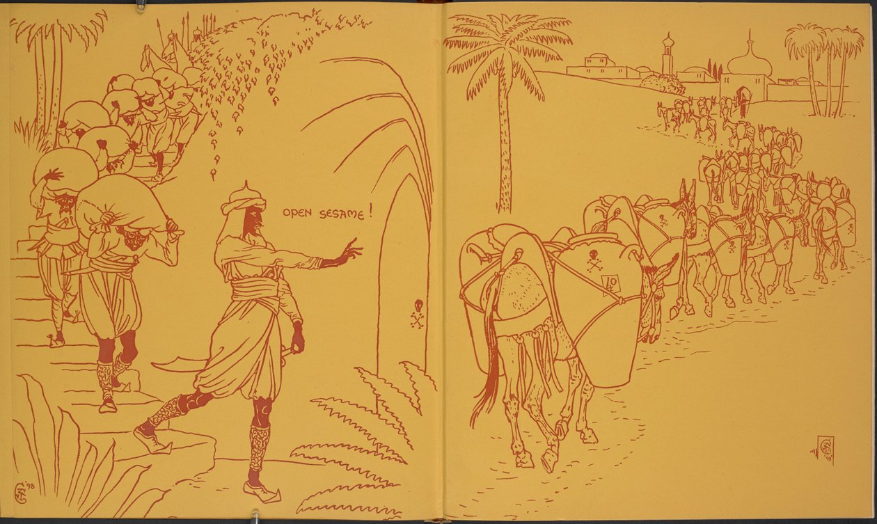 Abrir gergelim".
Ilustração para 