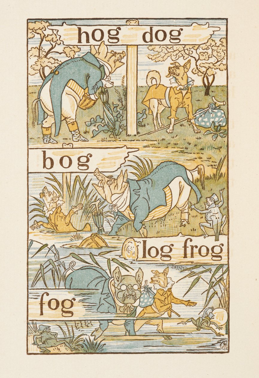 Palavras rimadas que terminam na letra G. A cartilha dourada. de Walter Crane