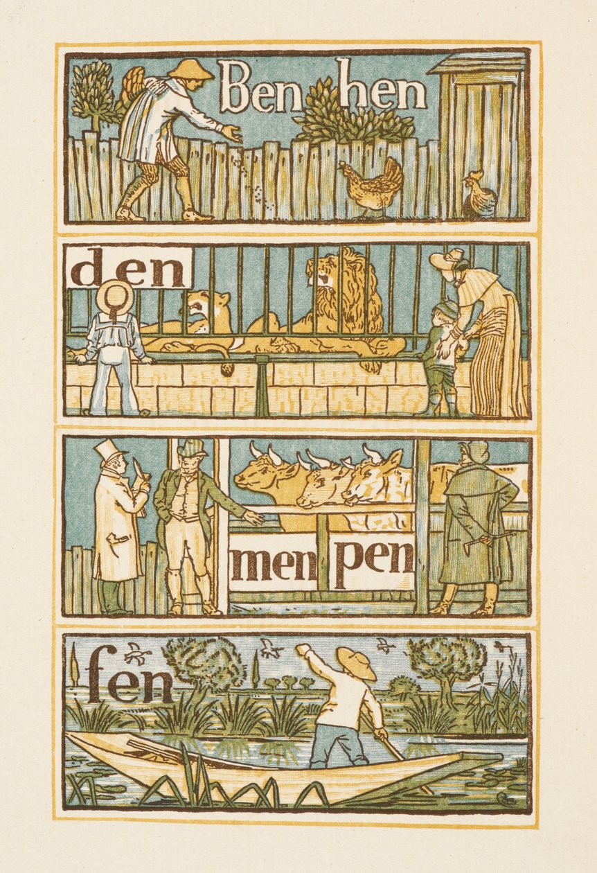 Palavras rimadas terminadas na letra N . A cartilha dourada. de Walter Crane