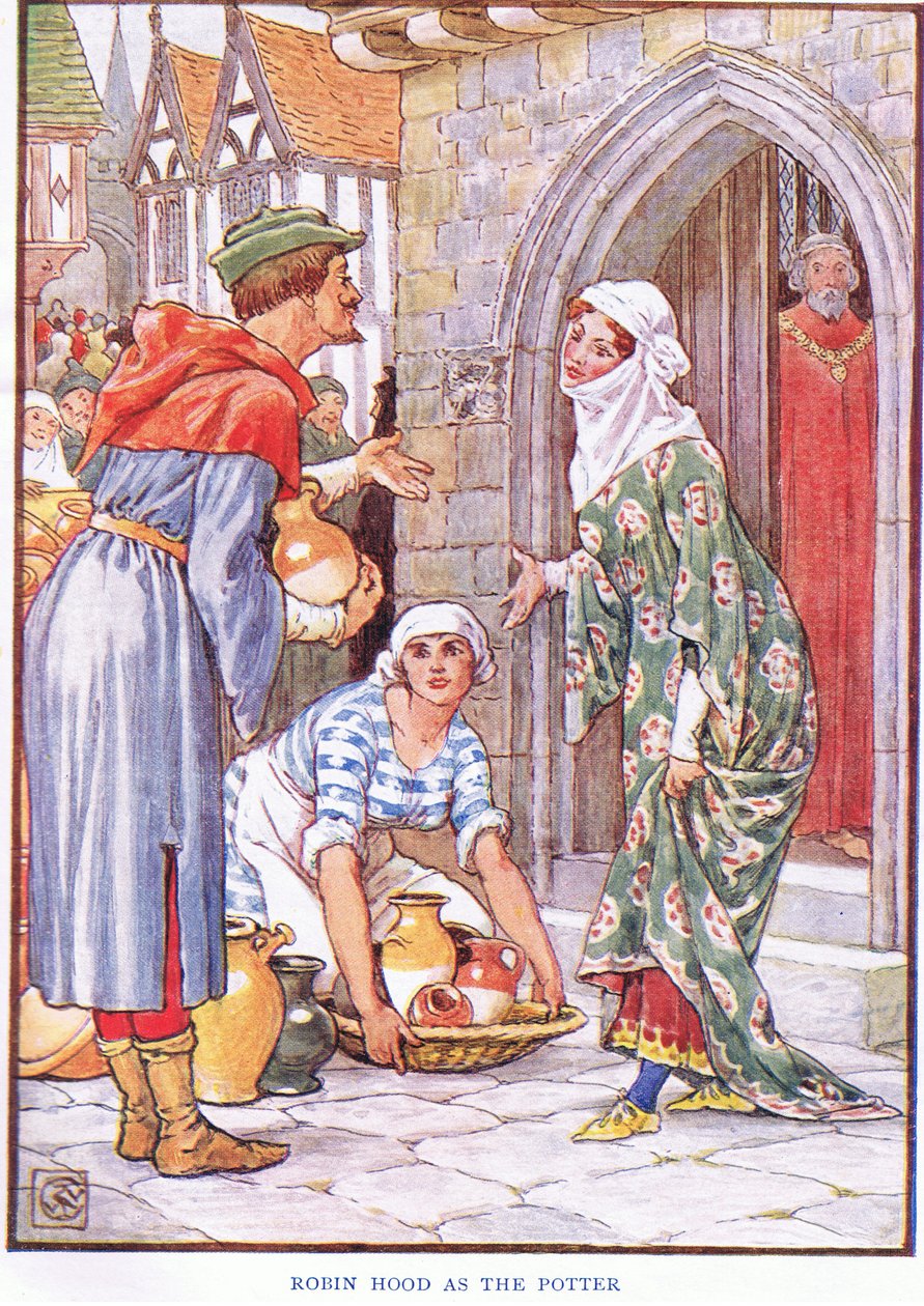 Robin Hood como o oleiro, c.1920 de Walter Crane
