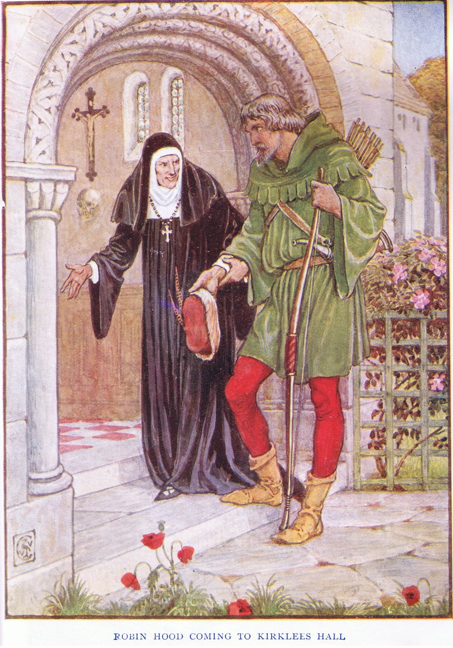 Robin Hood chegando ao Kirkley Hall, c.1920 de Walter Crane