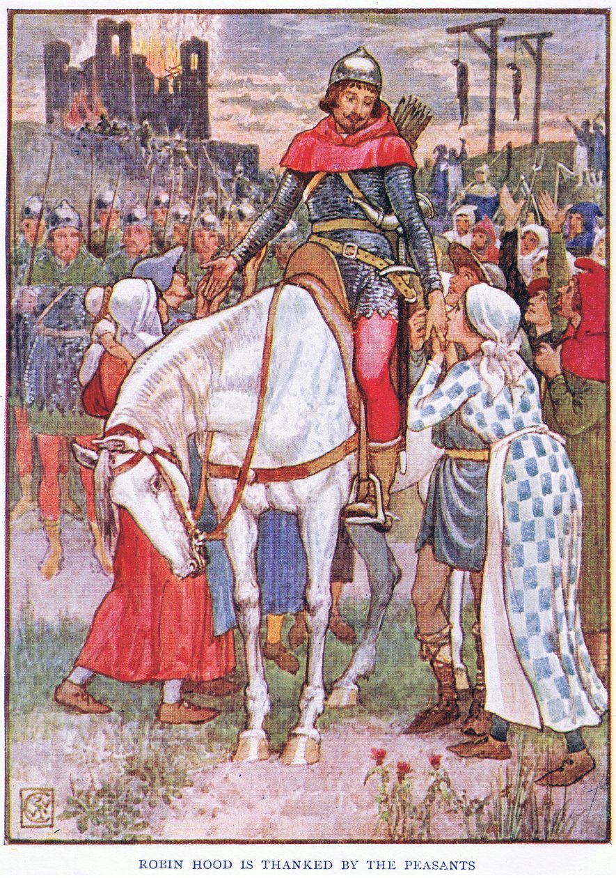 Robin Hood, o amigo dos camponeses, c.1920 de Walter Crane