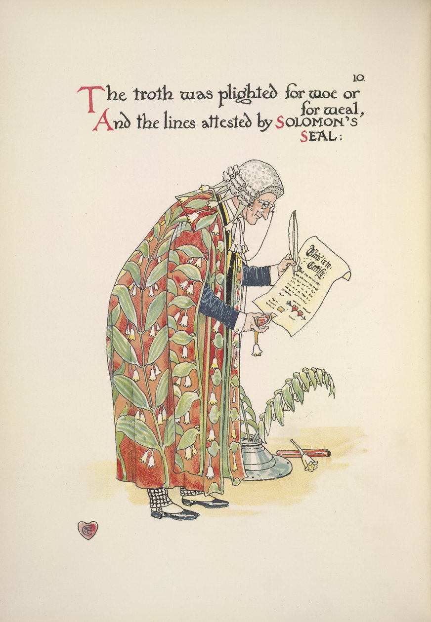 Selar a certidão de casamento de Walter Crane