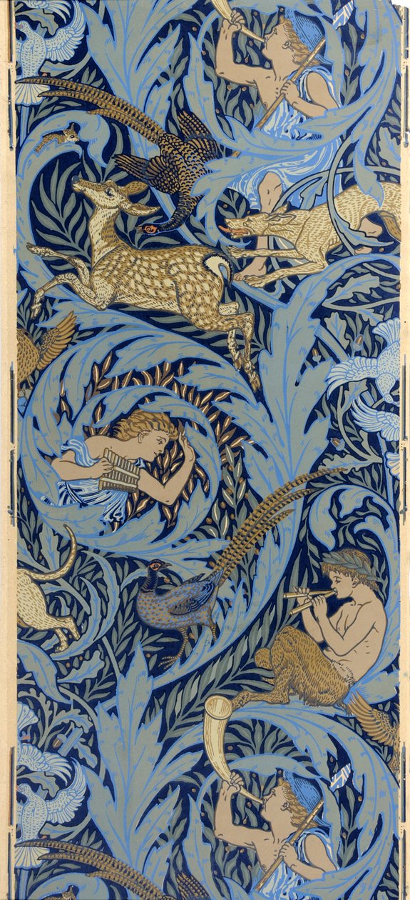 Parede lateral. Notas de madeira, 1886 de Walter Crane