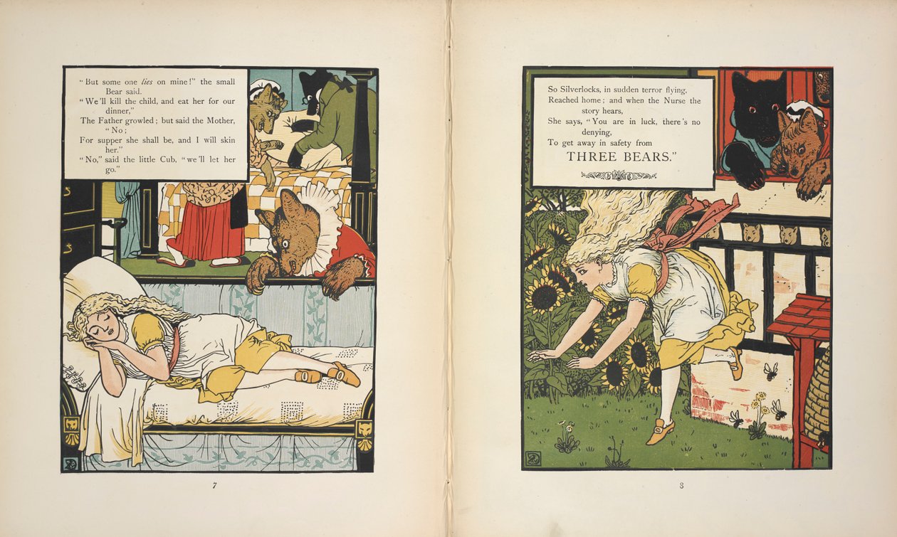 Silverlocks em perigo dos Três Ursos. de Walter Crane
