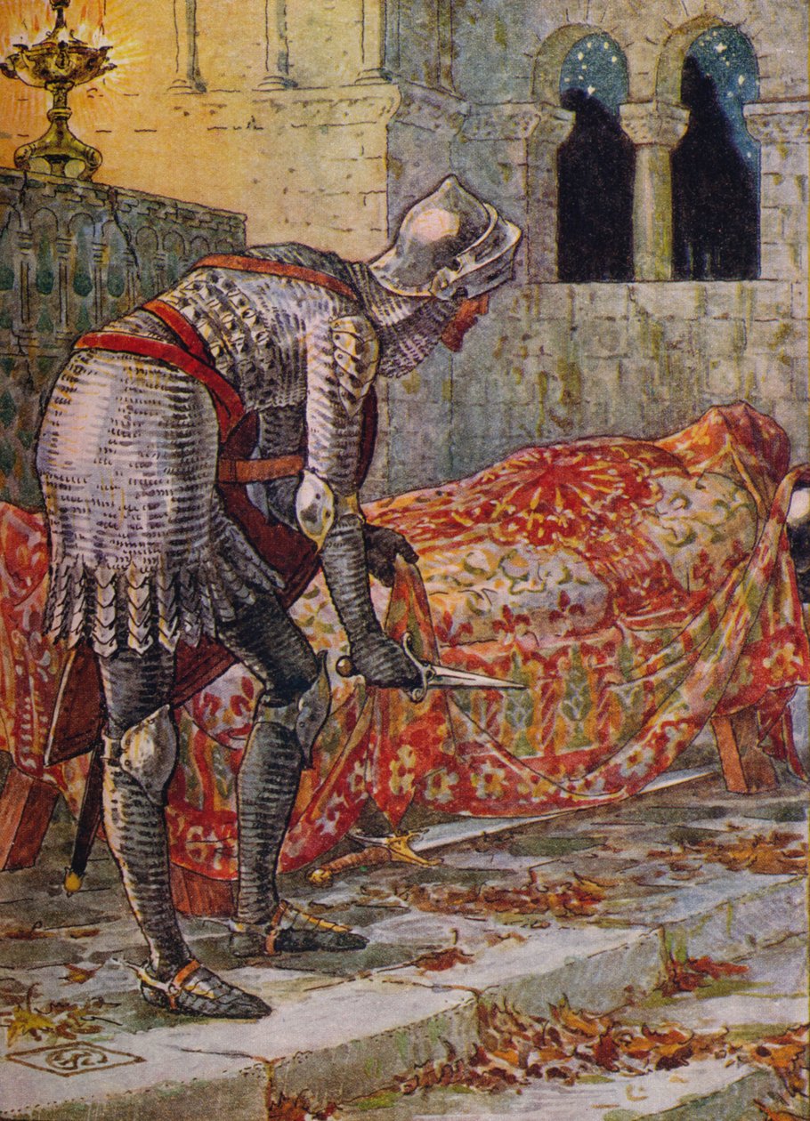 Sir Lancelot na Capela Perigosa, 1911. de Walter Crane