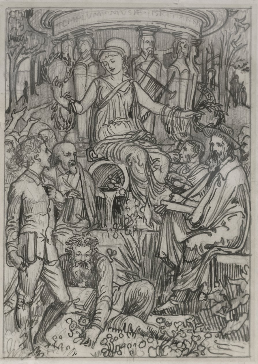 Esboço para ilustração do frontispício de "Living English Poets de Walter Crane