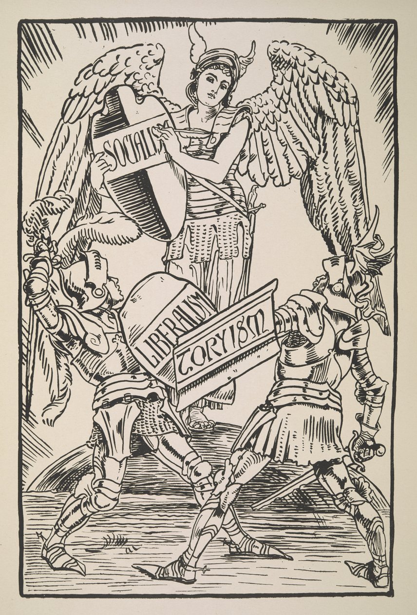 Socialismo, Liberalismo e Toryism, de Cartoons for the Cause de Walter Crane