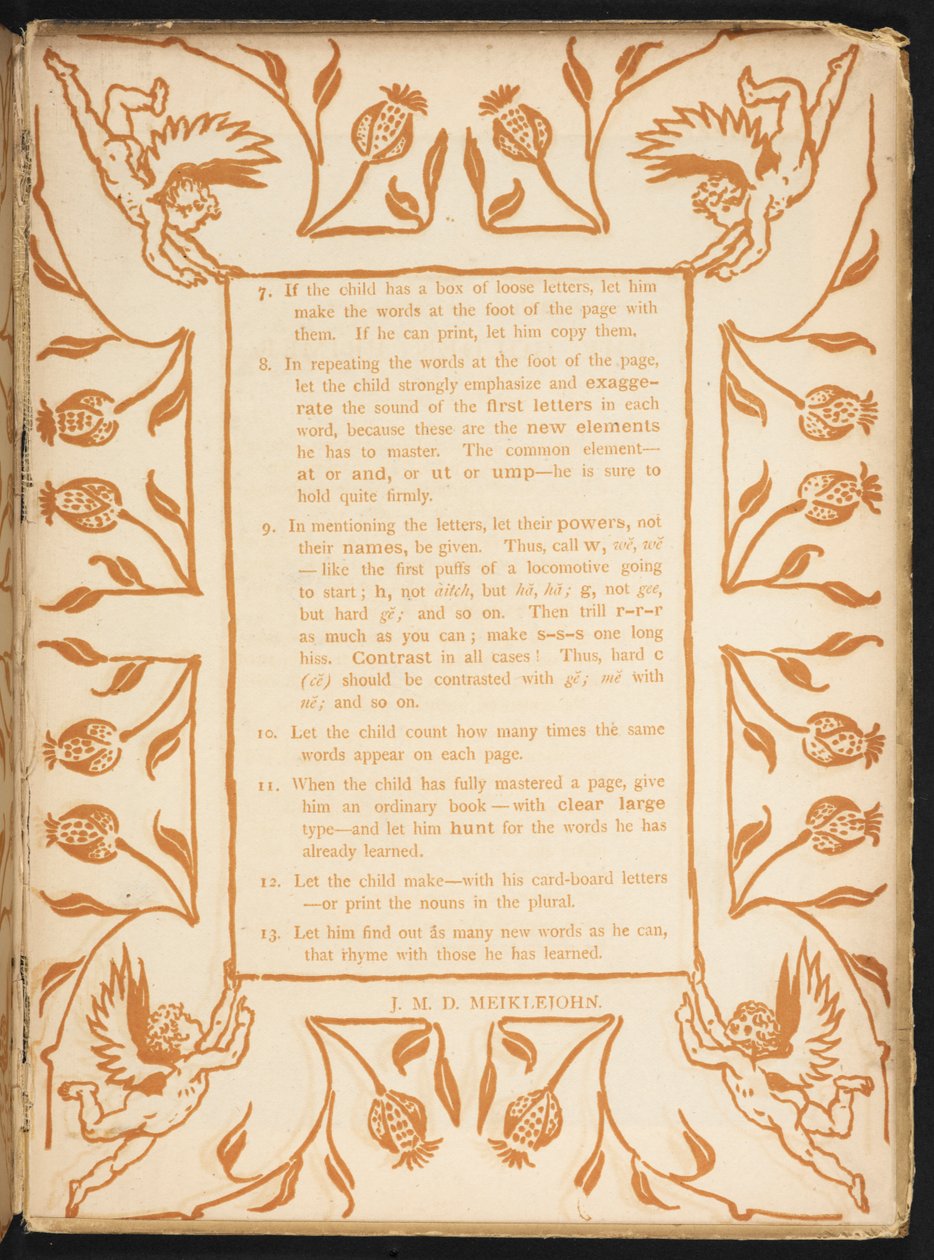Texto com uma ordem floral. O primário dourado. de Walter Crane