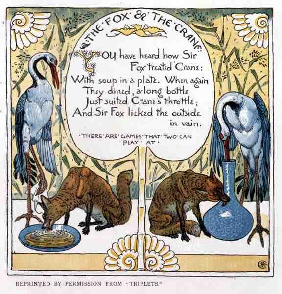 A Raposa e o Guindaste, de Triplets de Walter Crane