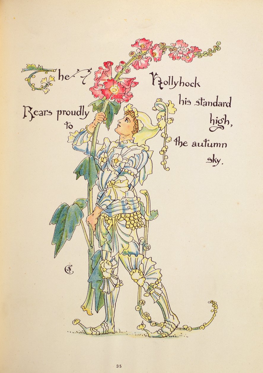A malva-rosa da festa da flora de Walter Crane