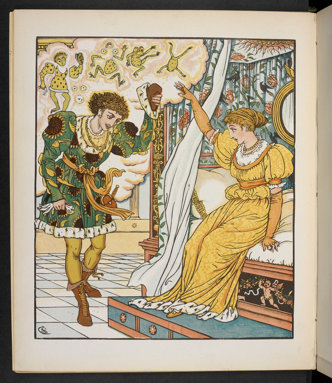 “A Filha do Rei e o Sapo” de Jakob e Wilhelm Grimm (litografia) de Walter Crane