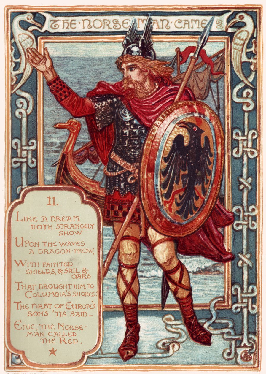 O nórdico. De: Columbias Courtship: A Picture History of the United States, 1893 de Walter Crane