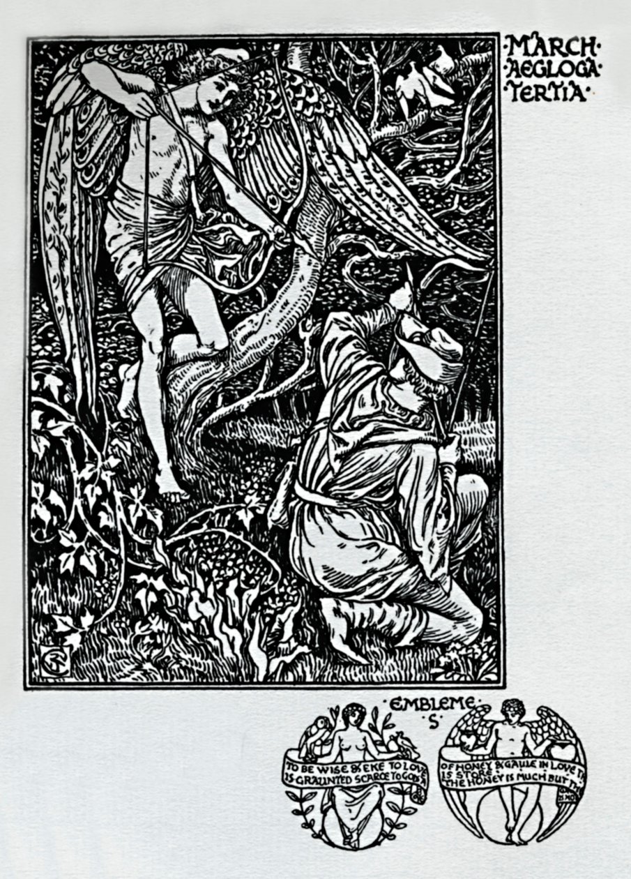 The Shepheards Calendar - março de 1898, 1923 de Walter Crane