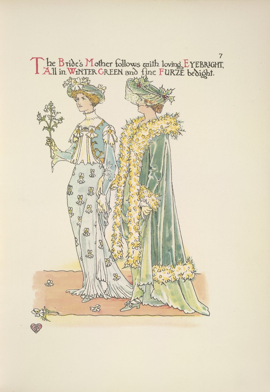 A mãe da noiva segue com amor Eyebright de Walter Crane