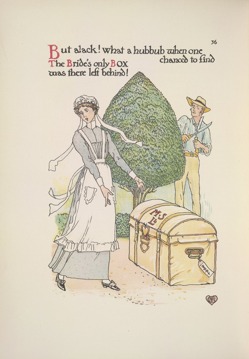 A única caixa da noiva tinha sido deixada para trás de Walter Crane